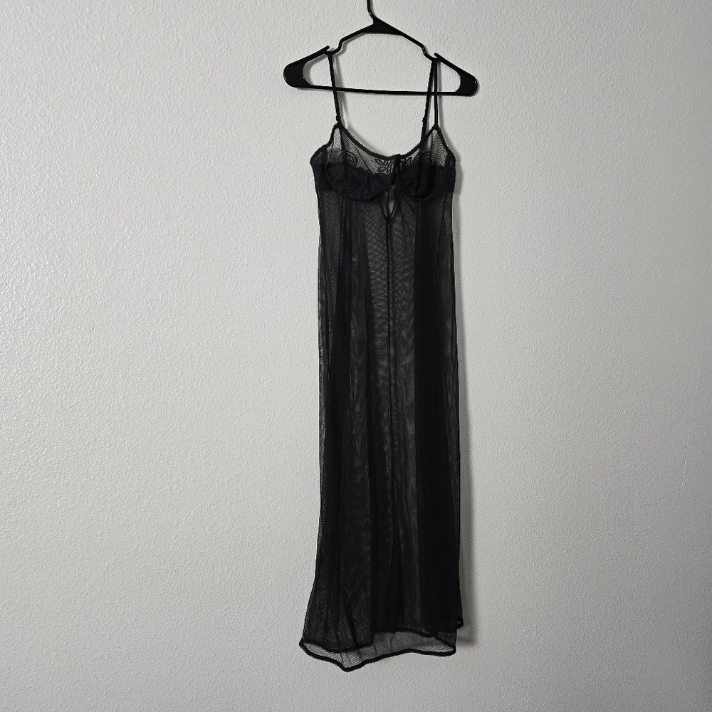 VS Vintage Sheer Black Long Lace Nightgown -  Women Intimates Sz 36C